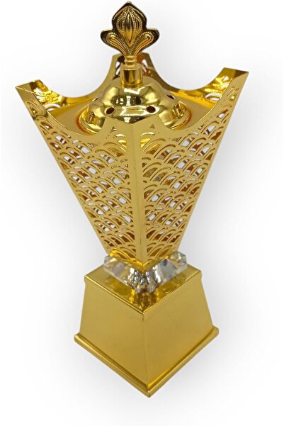 Other مبخرة فحم فاخرة بتصميم عربي ملكي من المعدن الذهبي لديكور المنزل وتعطيره