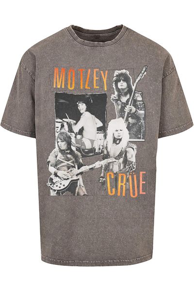 Merchcode Herren Motley Crue - Vintage Punk Collage Acid Washed Heavy Oversized Tee