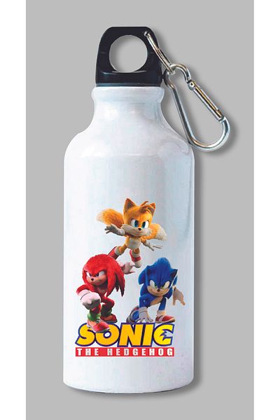 DKDZ SHOP Sonic Printed Water Bottle with Hook 600ml. - 031
