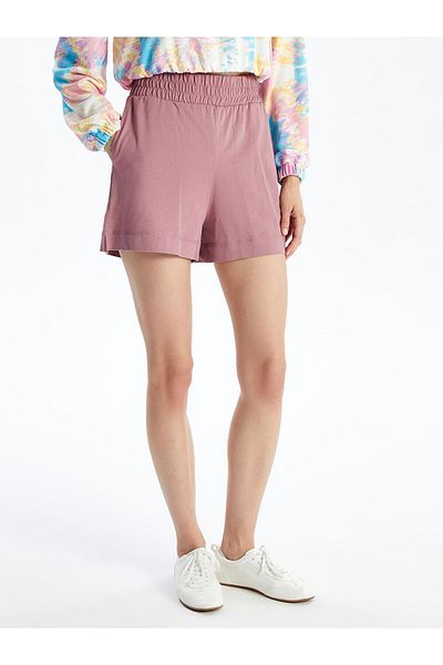 LC Waikiki Pantaloni scurți drepți pentru femei cu talie elastică