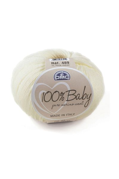 Dmc Wool yarn for knitting and crocheting 100% Baby Pure Merino Wool, 50g/225m, natural white/03