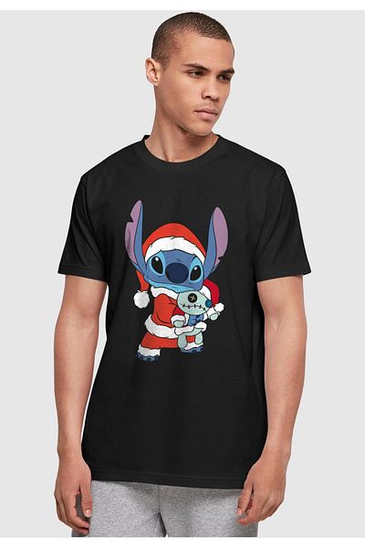 ABSOLUTE CULT Herren Lilo And Stitch - Christmas Basic T-shirt