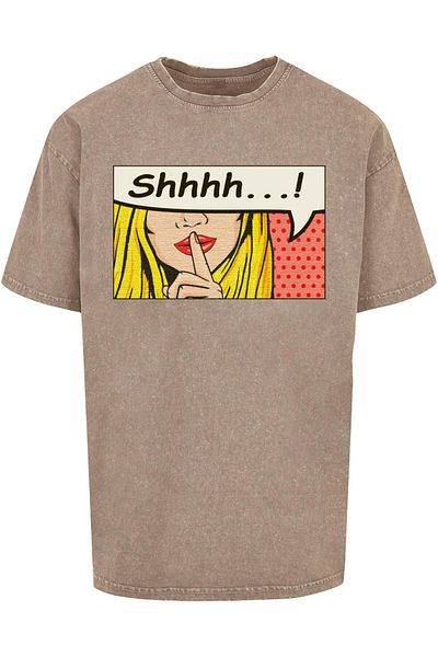 Merchcode Herren Silent Sign Comic Acid Washed Oversized Tee