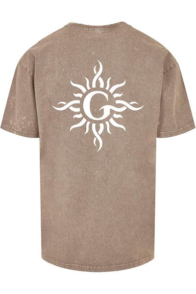 Merchcode Herren Godsmack - Lunar Phases Acid Washed Oversize Tee