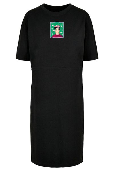 Merchcode Damen Ladies Frida Kahlo - Green Oversized Slit Tee Dress