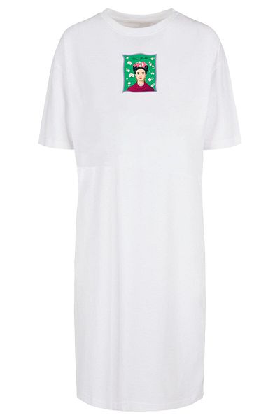 Merchcode Damen Ladies Frida Kahlo - Green Organic Oversized Slit Tee Dress