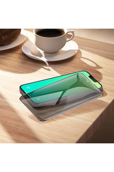 REDz Accessories Privacy Protection Film, Hoco A12 Pro, For Iphone 15 Pro Max, Privacy, Tempered Glass, Black