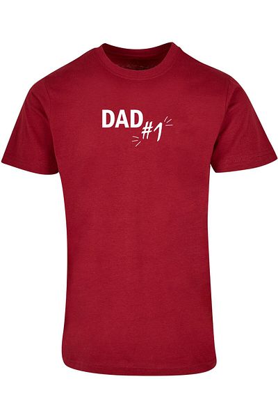 Merchcode Herren Fathers Day - Dad Number 1 Basic Round Neck T-shirt