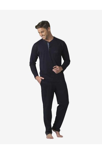 Pierre Cardin Men's Dowry Boxed 100% Cotton Long Sleeve Pajama Suit