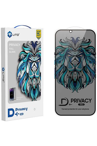 REDz Accessories Folie de confidențialitate Lito D+Pro, sticlă, protecție completă 9H, iPhone 16e, margini curbate, neagră