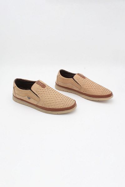 ENDİCAN 825 1310-2 Men's Genuine Leather Shoes Beige Nubuck