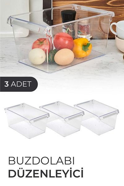 Online Kapında Luxury 2-Piece Refrigerator and Cabinet Organizer Box with Lid