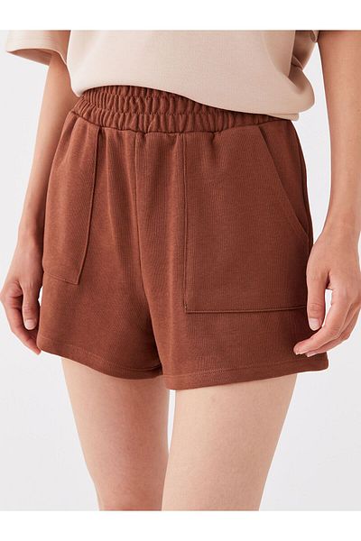 LC Waikiki Pantaloni scurți drepți pentru femei cu talie elastică