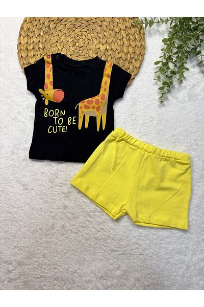 TİJK Baby Boy Giraffe Printed 2 Piece Set