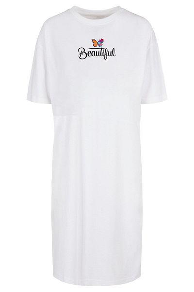 Merchcode Damen Ladies Frida Kahlo - Beautiful Butterfly Organic Oversized Slit Tee Dress