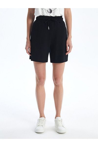 LC Waikiki Pantaloni scurți drepți pentru femei cu talie elastică