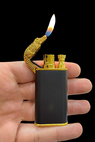 Go İthalat Timsah Başlı Klasik Çakmak – Izgaralı Yanma, Aç Kapa Kapaklı Klasik Çakmak