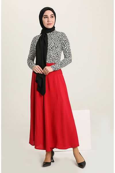 sefamerve Şile cloth pants skirt 0500-07 red