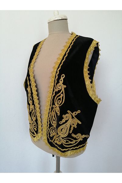 Kaftan Collection Embroidered Velvet Vest