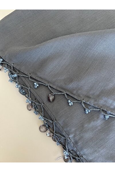 GÜNBATILI Χειροποίητο Χειροποίητο Μονόχρωμο Κασκόλ με Χάντρες Γράψιμο Υεμένης Προίκα Δώρο 100x100cm