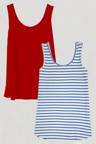 EFFE Тениска с дебели презрамки и кройка А от 2 части