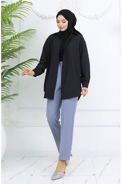 sefamerve Straight Leg Trousers 1154-01 Gray