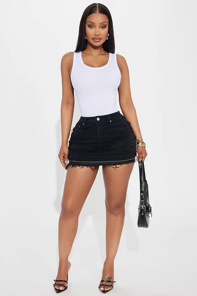 SLAW REZZ Women's Ribbed Look Thick Strap Basic White Undershirt