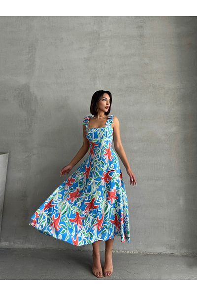 BEJNA Rochie țesătă cu model fără spate pentru femei