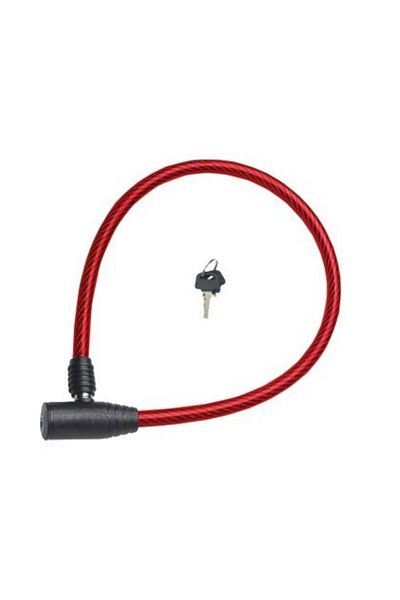 Go İthalat Medium Size Bike Lock with Key – Red Steel Body, Motorcycle Compatible Bike Lock