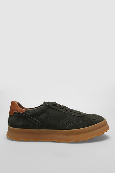 Lufian Genuine Leather Lace-Up Casual Sneaker Green Shoes