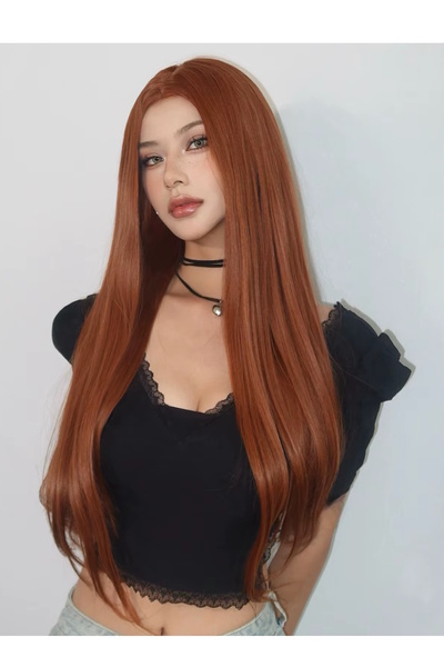 CAŞ DEKORASYON Isıya Dayanıklı Yarımay Çıt Çıt Saç - HT13 - Düz -Bakır- 70 Cm...