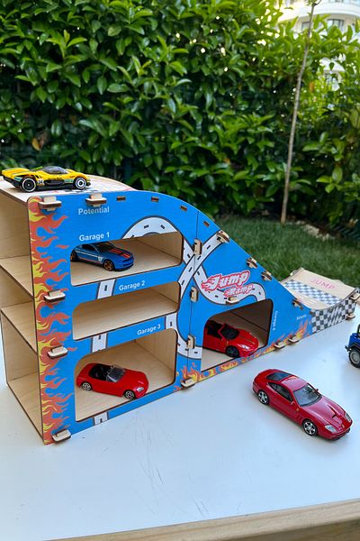 zoziva Wooden Play Ramp for Kids, Build Your Own Garage, Fly Off the Ramp