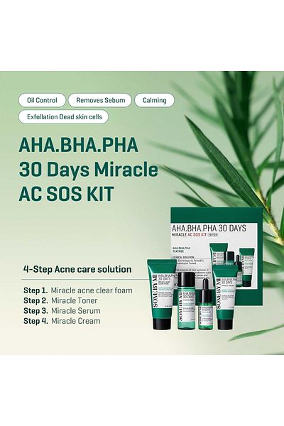 KR Some By Mi Aha Bha Pha 30days Miracle Ac Sos Kit | Includes Toner 1.01oz Serum 0.33oz Cream