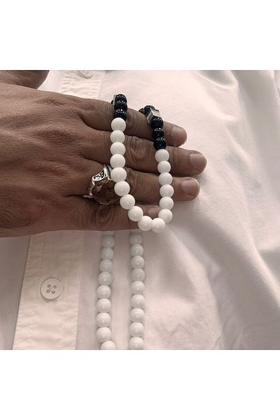 Generic Distinctive white rosary with Kaaba separators
