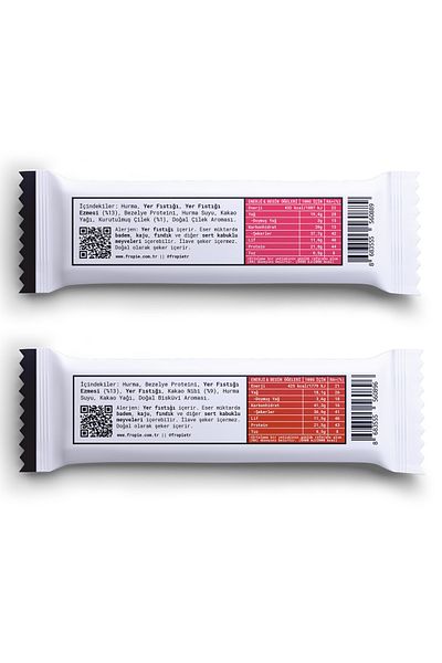 FROPİE Fropie Vegan High Protein Bar Set of 6 - Peanut Butter & Strawberry & Cocoa Nibbles