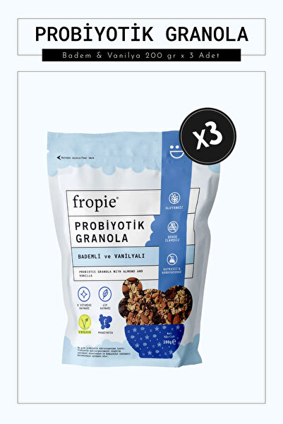 FROPİE Probiyotik Granola - Badem & Vanilya 200 gr x 3 Adet