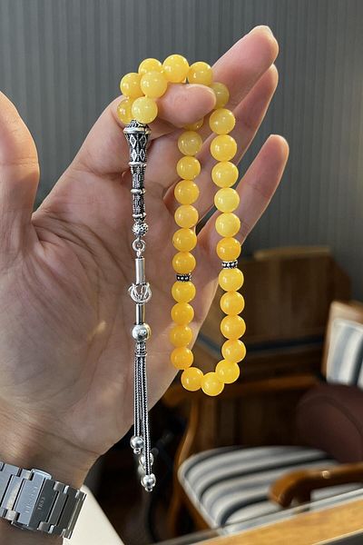 dergah tesbih Silver Colored Palace Motif Drop Rosary