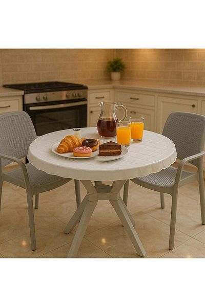 ALMUFARREJ Al-Mufrej Plastic Kitchen and Outdoor Dining Table 80 cm Without Chairs