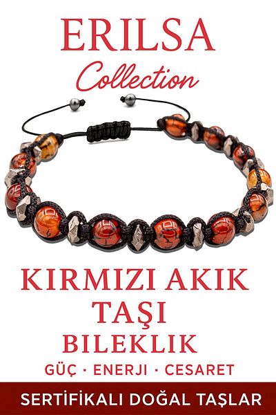 Erilsa Certified Terahertz – Red Agate Stone Bracelet – Protection and Vitality Energy