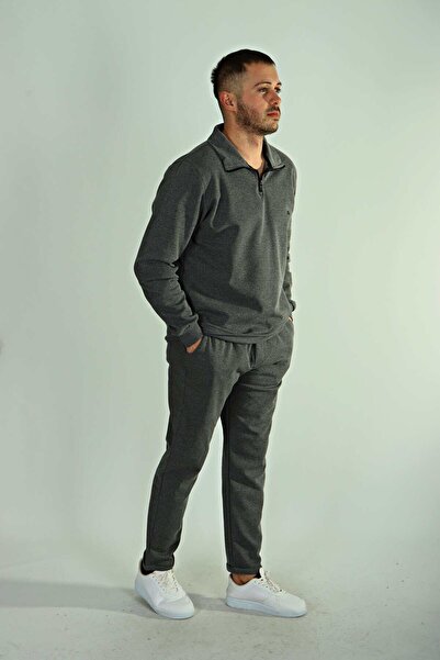 eg38 بنطال بيكيه جوجر باللون الرمادي