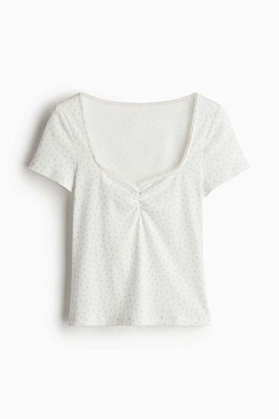 H&M Picot-trimmed T-shirt