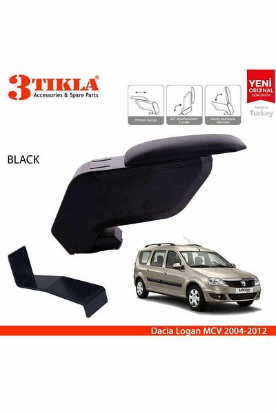 3 Tıkla Dacia Logan Mcv 2004-2012 Black Armrest Armrest with No-Punching Steel Legs