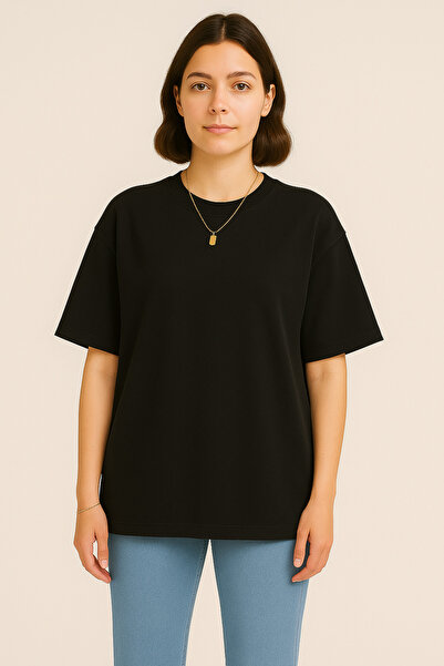 EydaMoon Γυναικείο Basic Oversize MODAL FABRIC T-Shirt Μεταξένιο μαλακό ζωηρό...