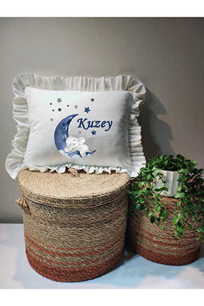 Moda Lime İsme Özel Baskılı Fırfırlı Bebek Dolgulu Yastık hediyelik (Takı Yas...