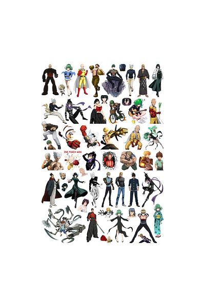Ororabutik Σετ αυτοκόλλητων 52 τεμαχίων One Punch Man - Σετ αυτοκόλλητων Sketchbook