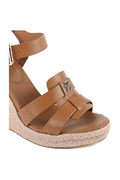 Tommy Hilfiger Leather High Wedge Cage Espadrille Sandals
