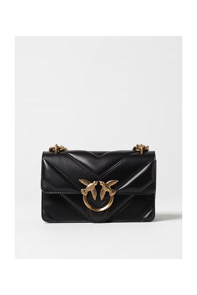 PİNKO Pinko gesteppte Tasche aus echtem Leder mit verstellbarem Kettenriemen 104550   A26Z Z99Q