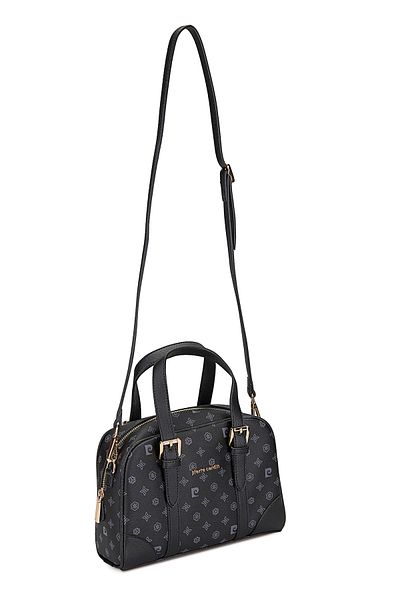 Pierre Cardin Черна монограмна дамска чанта през рамо 05pc24k806
