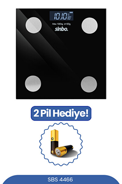 Sinbo SBS-4466 Bluetooth Dijital Yağ Su Kas Vücut Kitle Endeksi Kilo Ölçer Tartı Baskül