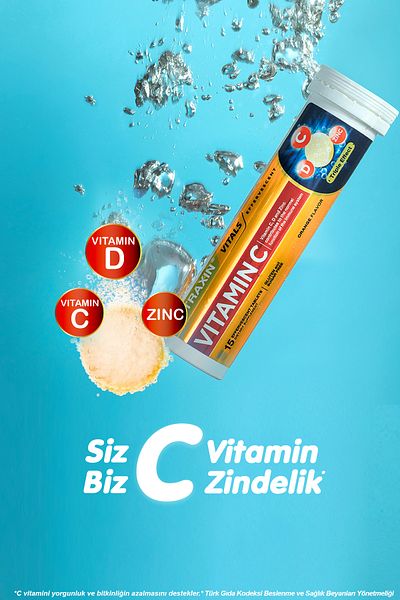 Nutraxin 15 Pieces Vitamin C-d and Zinc Effervescent Tablets